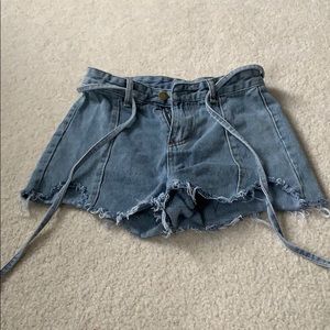 Jean shorts with matching denim belt